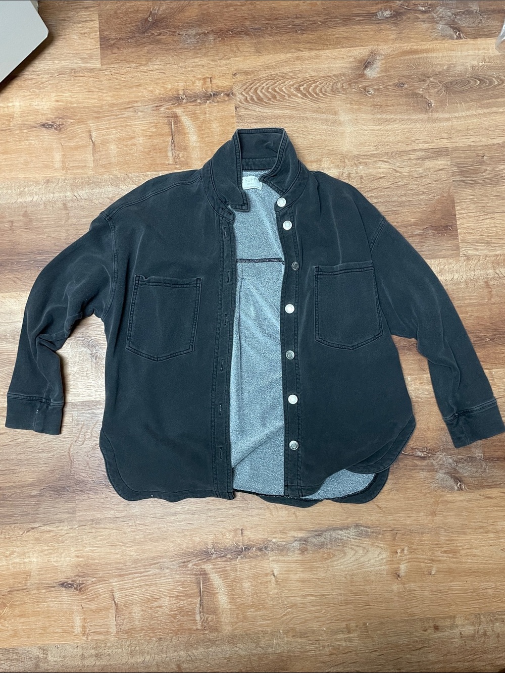 Z Supply Black Lightweight Men's Button-Front Shirt Jacket